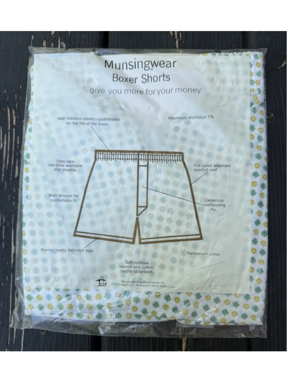 Vtg 70’s Munsingwear Size 32 Travlon Men's Boxer Shorts Dacron & Cotton NOS